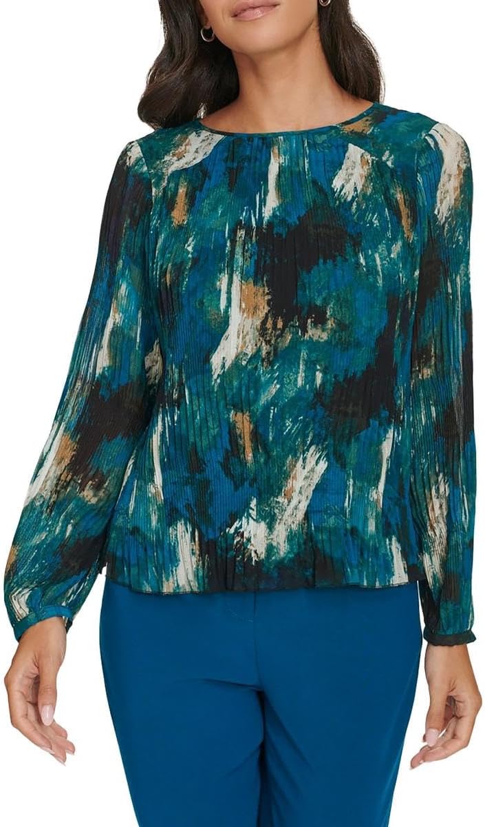 Женская блузка Calvin Klein с длинным рукавом и высоким воротом, гармошка, Cypress Multi
Женская блузка Calvin Klein с длинным рукавом и высоким воротом, гармошка, Cypress Multi