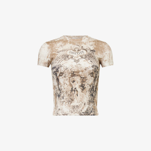 Футболка Jean Paul Gaultier с рибленым принтом, золотой
Футболка Jean Paul Gaultier с рибленым принтом, золотой