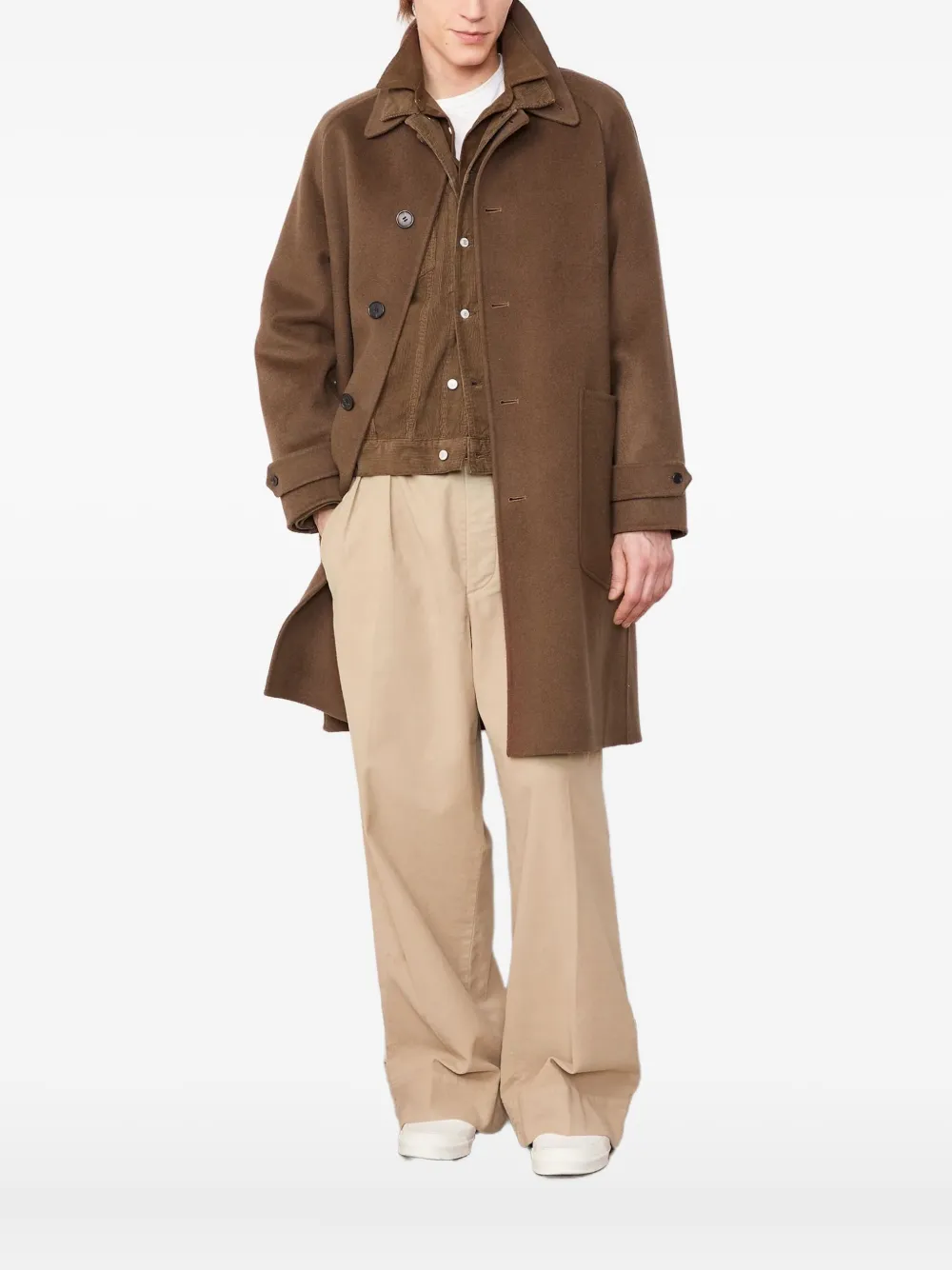 Шерстяное пальто с накладными карманами Officine Generale, коричневый
Шерстяное пальто с накладными карманами Officine Generale, коричневый