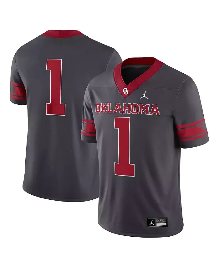 Мужская футболка 1 Anthracite Oklahoma Sooners Alternate Game Jordan
Мужская футболка 1 Anthracite Oklahoma Sooners Alternate Game Jordan