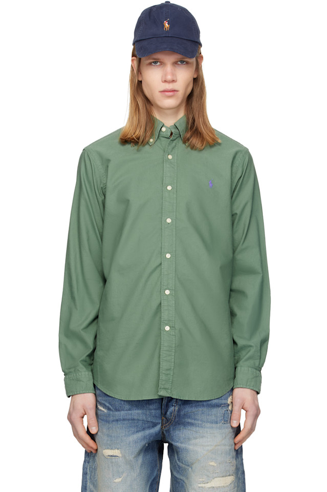 Polo Ralph Lauren Зеленая рубашка-оксфорд, окрашенная в готовом виде
Polo Ralph Lauren Зеленая рубашка-оксфорд, окрашенная в готовом виде