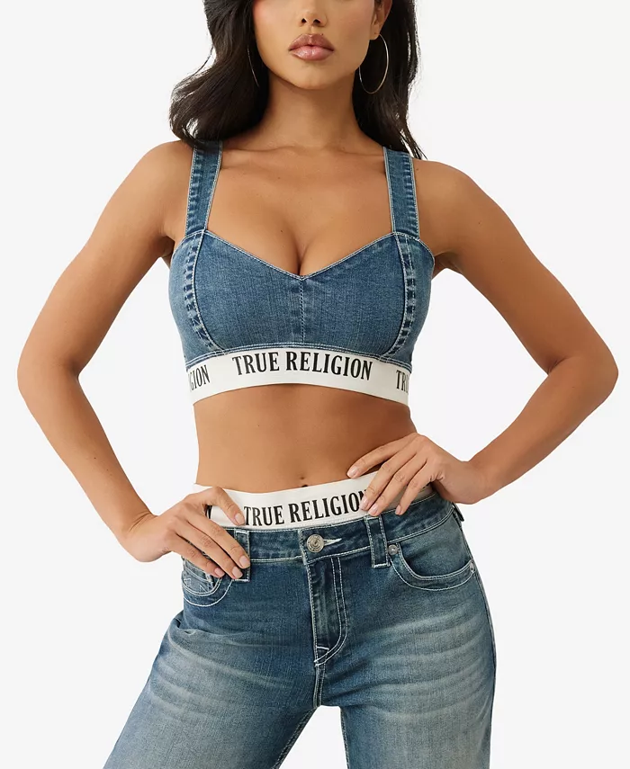 Женский джинсовый бюстгальтер-топ на резинке True Religion
Женский джинсовый бюстгальтер-топ на резинке True Religion