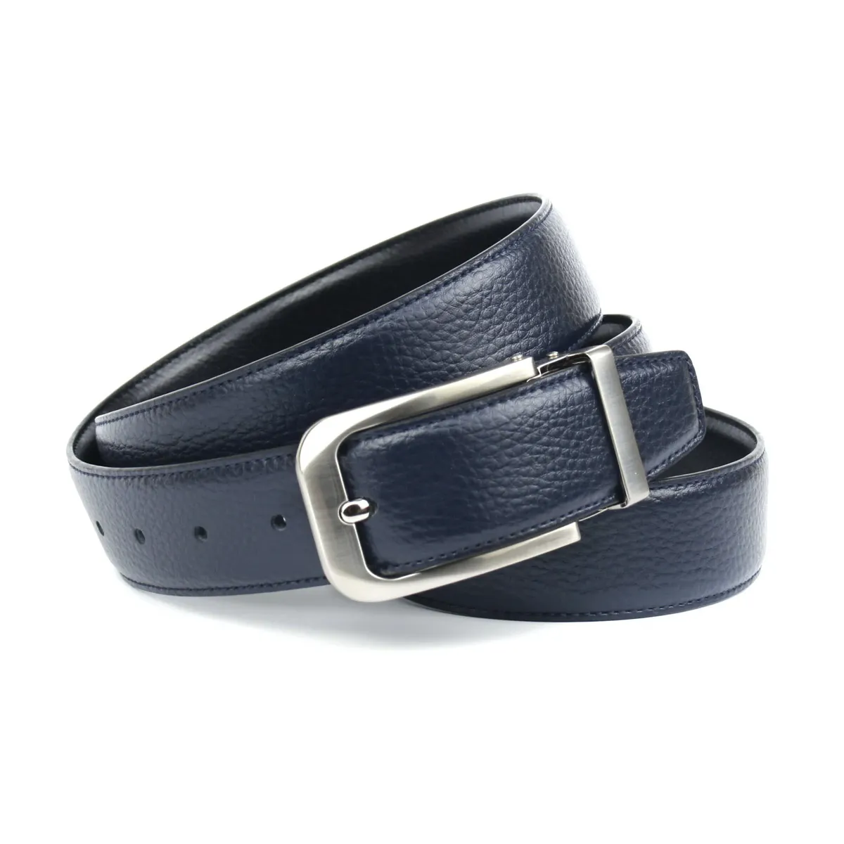 Кожаный ремень Anthoni Crown, двусторонний темно-синий ремень с застежкой из матового серебра, синий
Кожаный ремень Anthoni Crown, двусторонний темно-синий ремень с застежкой из матового серебра, синий