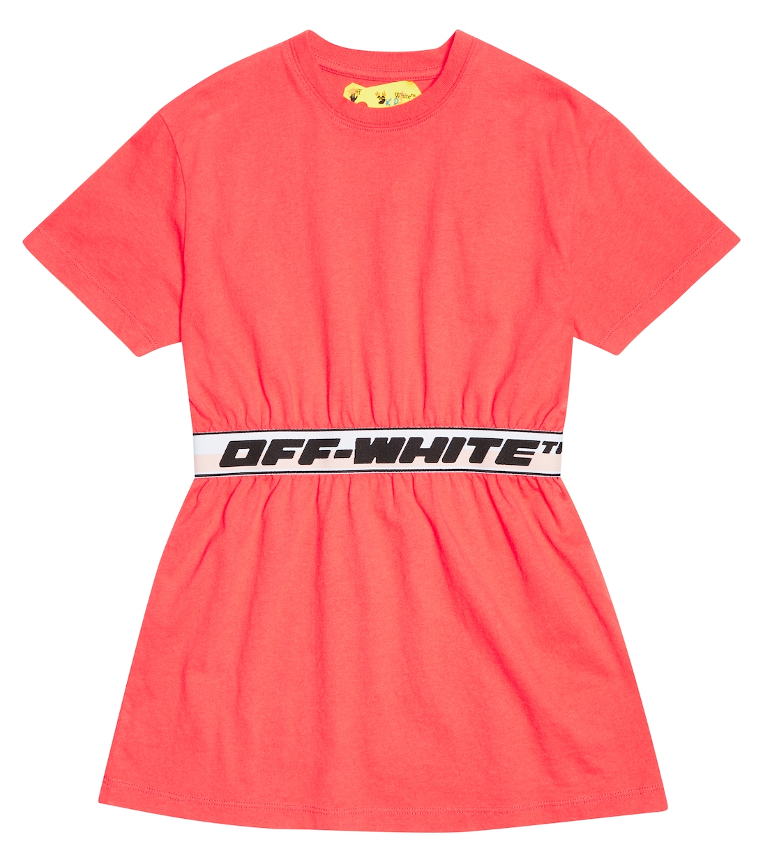 Платье-футболка из хлопка с логотипом Off-White Kids, Red Black 
Платье-футболка из хлопка с логотипом Off-White Kids, Red Black