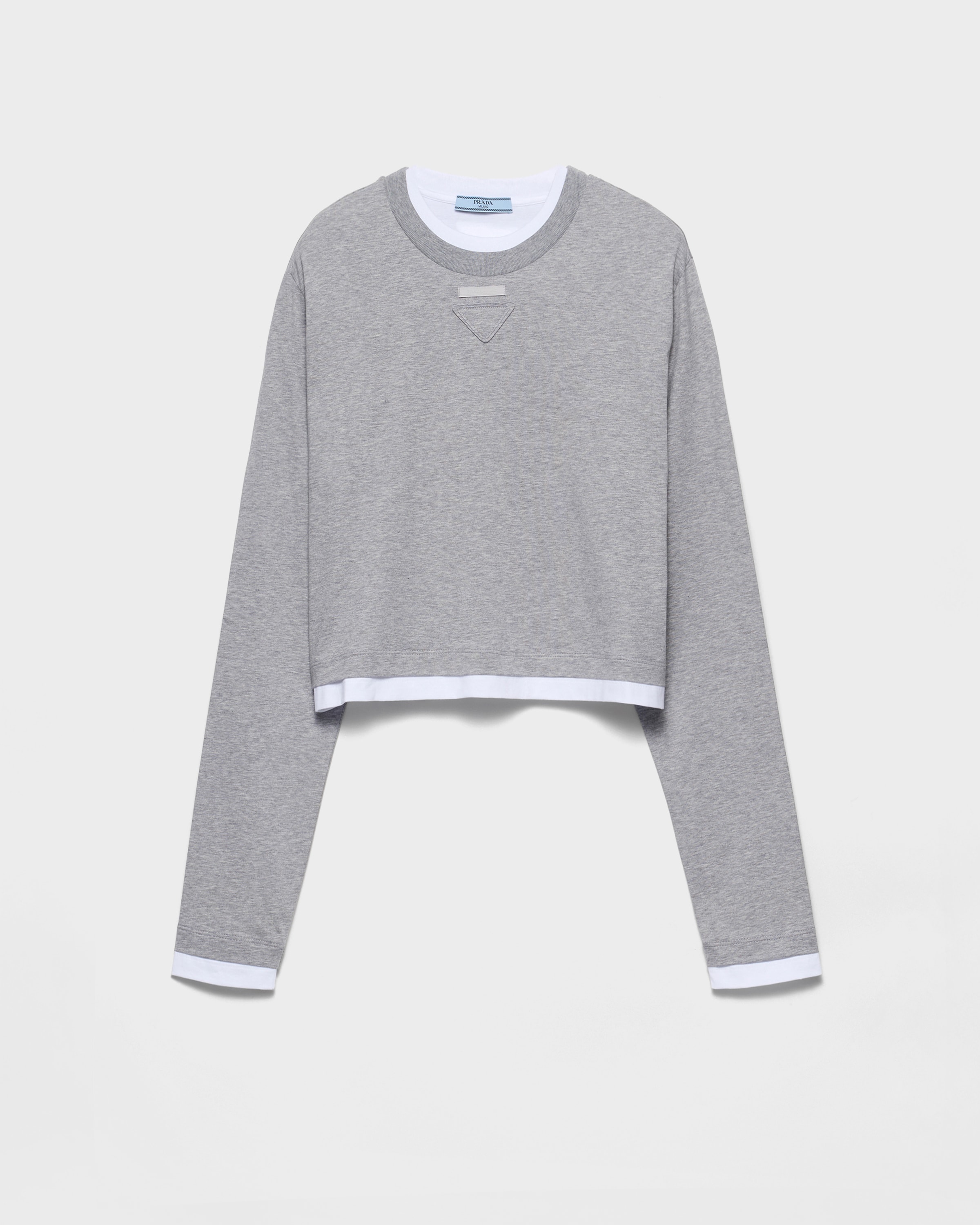 Футболка из хлопкового трикотажа с длинными рукавами Prada, серый
Футболка из хлопкового трикотажа с длинными рукавами Prada, серый