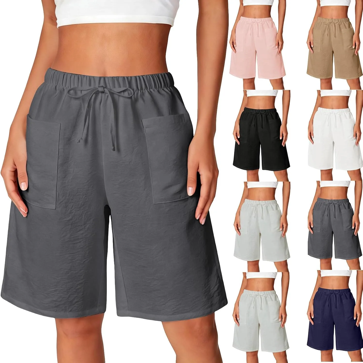 Eoeioa женские шорты бермуды из твила, мешковатые, с карманами
Eoeioa женские шорты бермуды из твила, мешковатые, с карманами