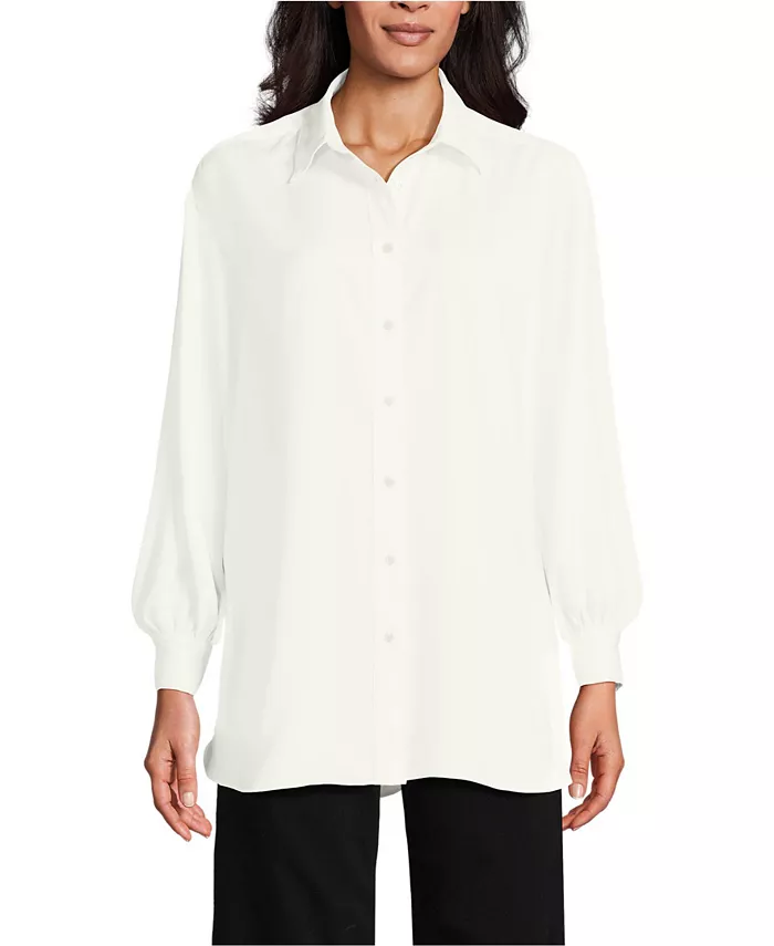 Женская удлиненная туника с длинными рукавами и пуговицами из атласа oversize Lands' End, белый
Женская удлиненная туника с длинными рукавами и пуговицами из атласа oversize Lands' End, белый