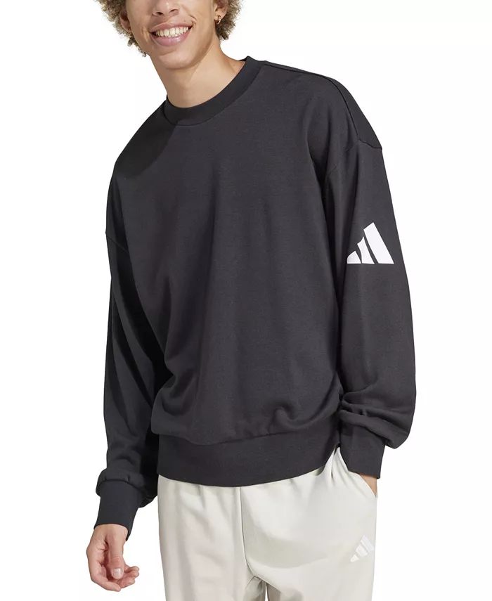 Мужской базовый свитшот свободного кроя с тремя полосками из френч терри adidas, черный
Мужской базовый свитшот свободного кроя с тремя полосками из френч терри adidas, черный