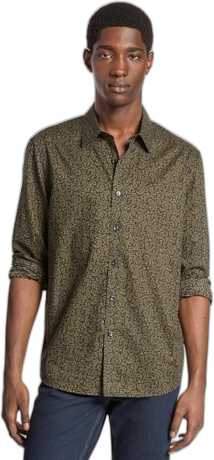 Michael Kors Мужская рубашка с длинным рукавом в расслабленном крое с принтом пейсли, Ivy
Michael Kors Мужская рубашка с длинным рукавом в расслабленном крое с принтом пейсли, Ivy