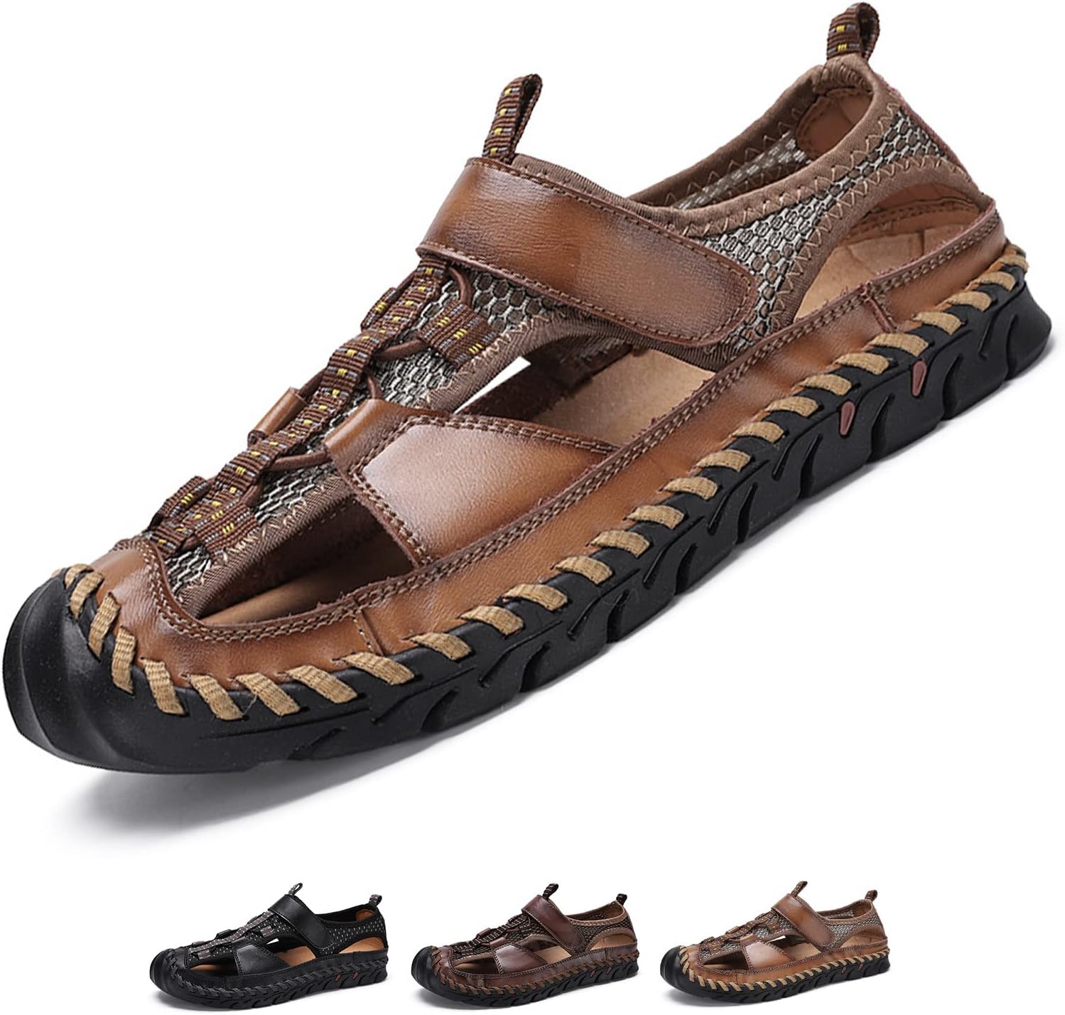 Мужские сандалии Optigard из натуральной кожи с ручной строчкой, для рыбаков, повседневные с закрытым носком, дышащие походные сандалии, спортивная обувь для ходьбы и воды, светло-коричневый
Мужские сандалии Optigard из натуральной кожи с ручной строчкой, для рыбаков, повседневные с закрытым носком, дышащие походные сандалии, спортивная обувь для ходьбы и воды, светло-коричневый