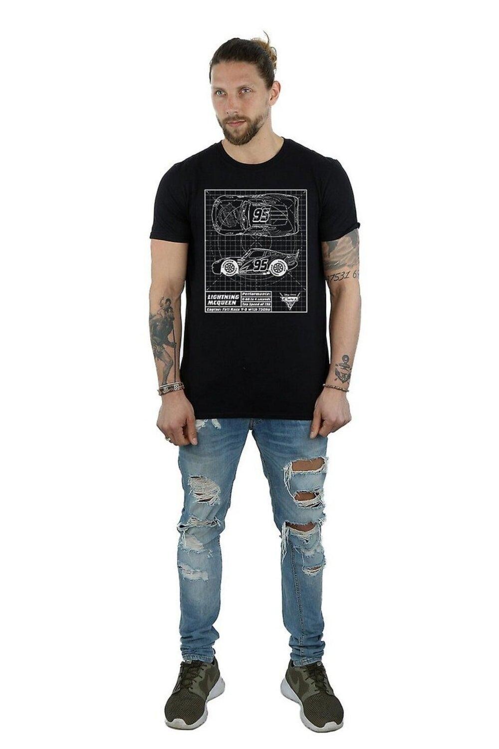Хлопковая футболка с принтом Lightning McQueen Blueprint Cars, черный
Хлопковая футболка с принтом Lightning McQueen Blueprint Cars, черный