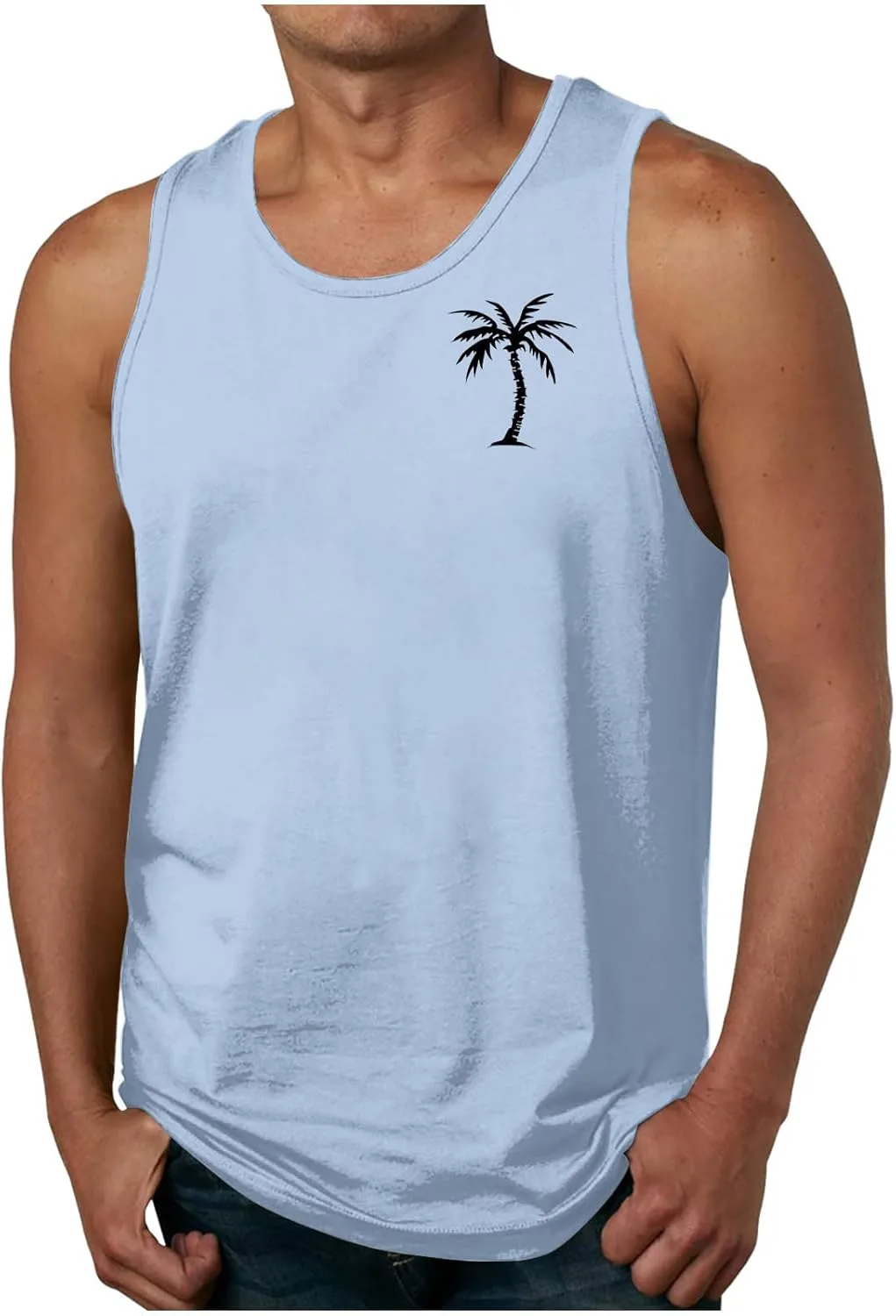 Мужская майка с принтом пальмы для тренировок и пляжа
Мужская майка с принтом пальмы для тренировок и пляжа