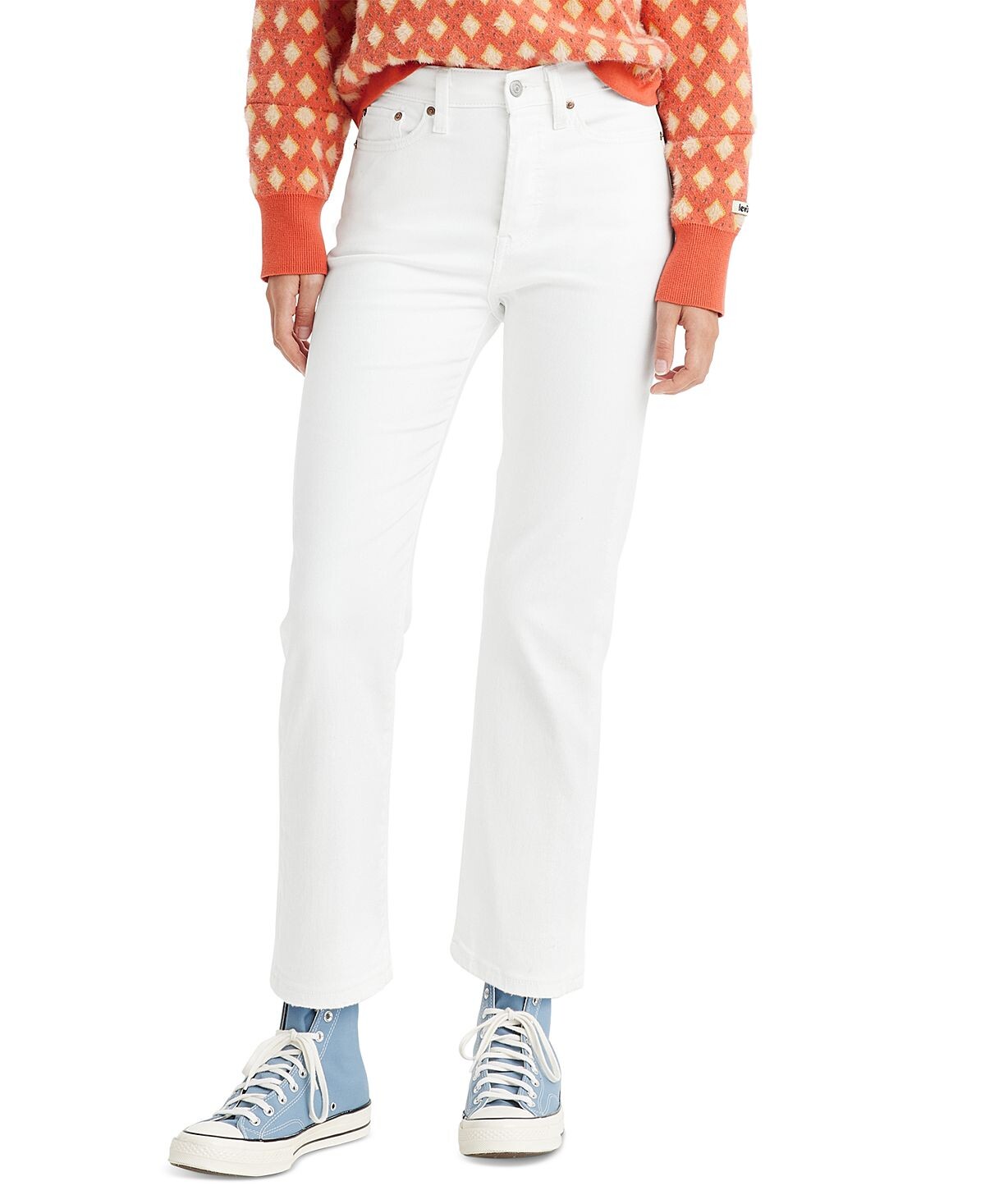 Женские укороченные джинсы прямого кроя с высокой посадкой на танкетке Levi's
Женские укороченные джинсы прямого кроя с высокой посадкой на танкетке Levi's