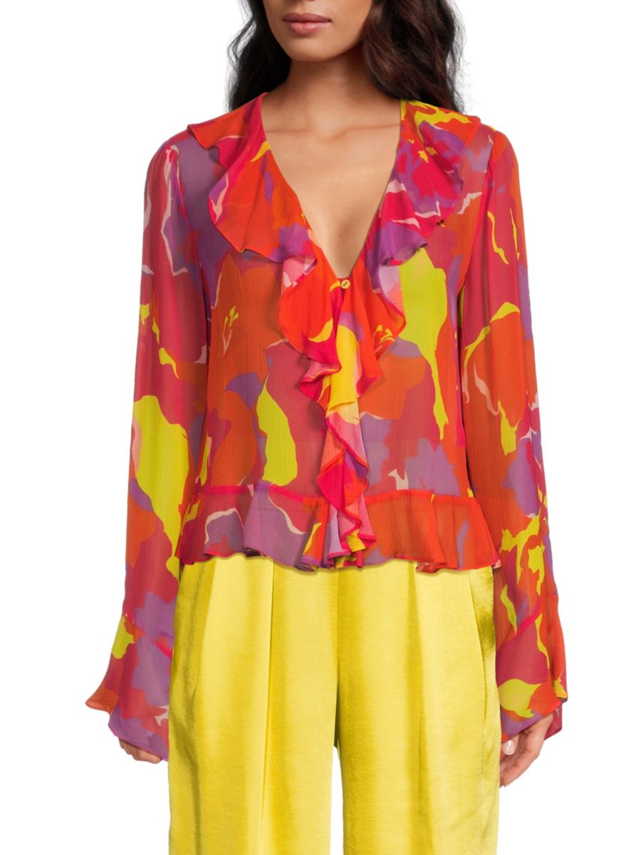 Пуловер с принтом и оборками Ramy Brook, цвет Pink Punch Multi
Пуловер с принтом и оборками Ramy Brook, цвет Pink Punch Multi