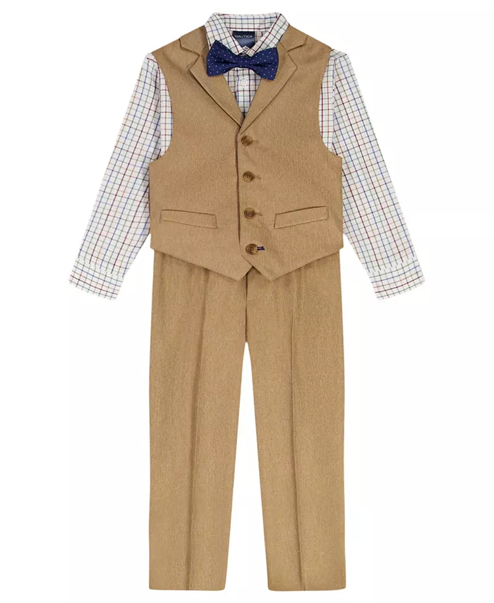 Мальчики 2T-7 4-предметный комплект: рубашка, брюки, галстук и жилет в елочку Nautica, мультиколор
Мальчики 2T-7 4-предметный комплект: рубашка, брюки, галстук и жилет в елочку Nautica, мультиколор