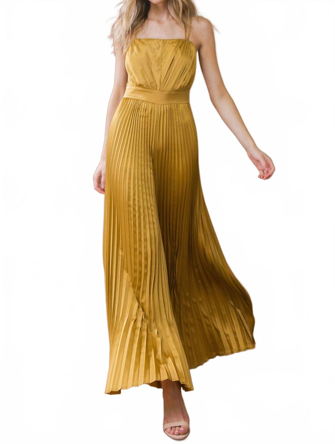 Блаженная любовь комбинезон с широкими штанинами в цвете ноготков FLYING TOMATO, золотой 
Блаженная любовь комбинезон с широкими штанинами в цвете ноготков FLYING TOMATO, золотой