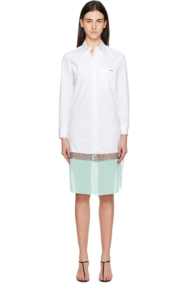 Coperni Бело-Зеленое многослойное платье-рубашка миди
Coperni Бело-Зеленое многослойное платье-рубашка миди