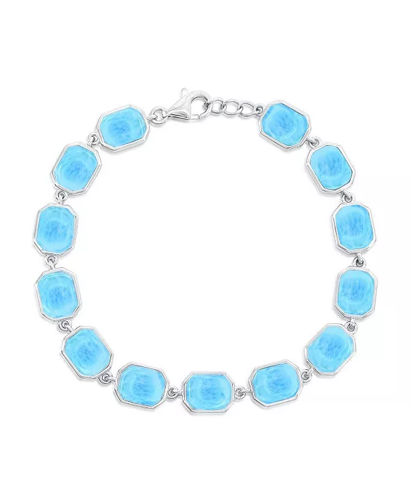 Браслет из стерлингового серебра с восьмиугольными звеньями из ларимара Caribbean Treasures, blue
Браслет из стерлингового серебра с восьмиугольными звеньями из ларимара Caribbean Treasures, blue