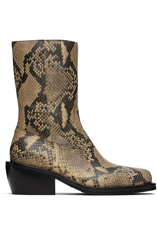 Сапоги с принтом змеи Dries Van Noten, бежевый
Сапоги с принтом змеи Dries Van Noten, бежевый