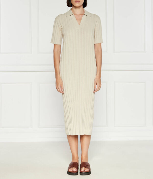 Платье женское Samsøe Samsøe Савада в рубчик, бежевый 
Платье женское Samsøe Samsøe Савада в рубчик, бежевый