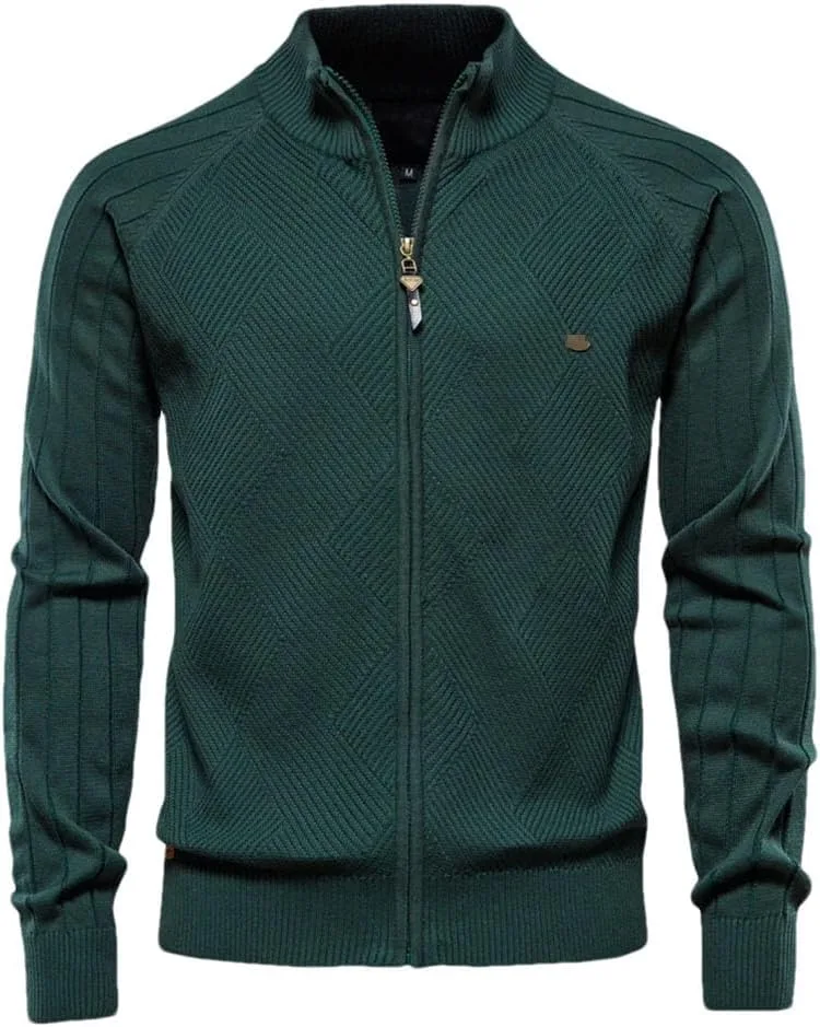 Мужской кардиган однотонный на молнии из хлопка
Мужской кардиган однотонный на молнии из хлопка