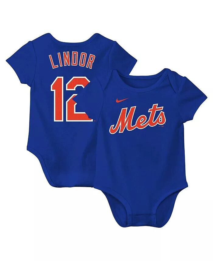 Боди для новорожденных мальчиков и девочек Francisco Lindor Royal New York Mets Fuse, номер и имя Nike, синий
Боди для новорожденных мальчиков и девочек Francisco Lindor Royal New York Mets Fuse, номер и имя Nike, синий