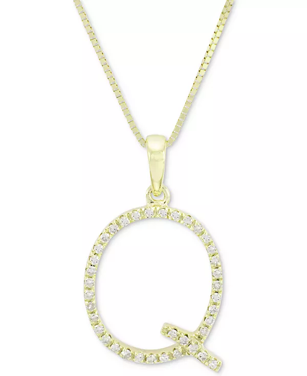 Ожерелье с бриллиантом (1/10 карата) в форме инициала из 10-каратного золота, 16 дюймов + 2-дюймовый удлинитель Macy'S, q
Ожерелье с бриллиантом (1/10 карата) в форме инициала из 10-каратного золота, 16 дюймов + 2-дюймовый удлинитель Macy'S, q