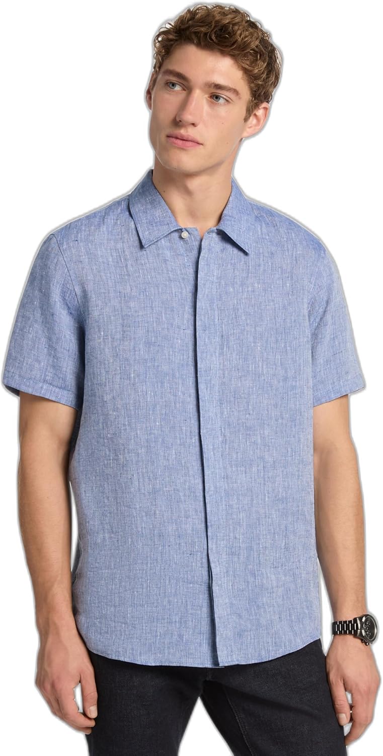 Michael Kors мужская короткий рукав классический крой льняная рубашка, Marine Blue
Michael Kors мужская короткий рукав классический крой льняная рубашка, Marine Blue