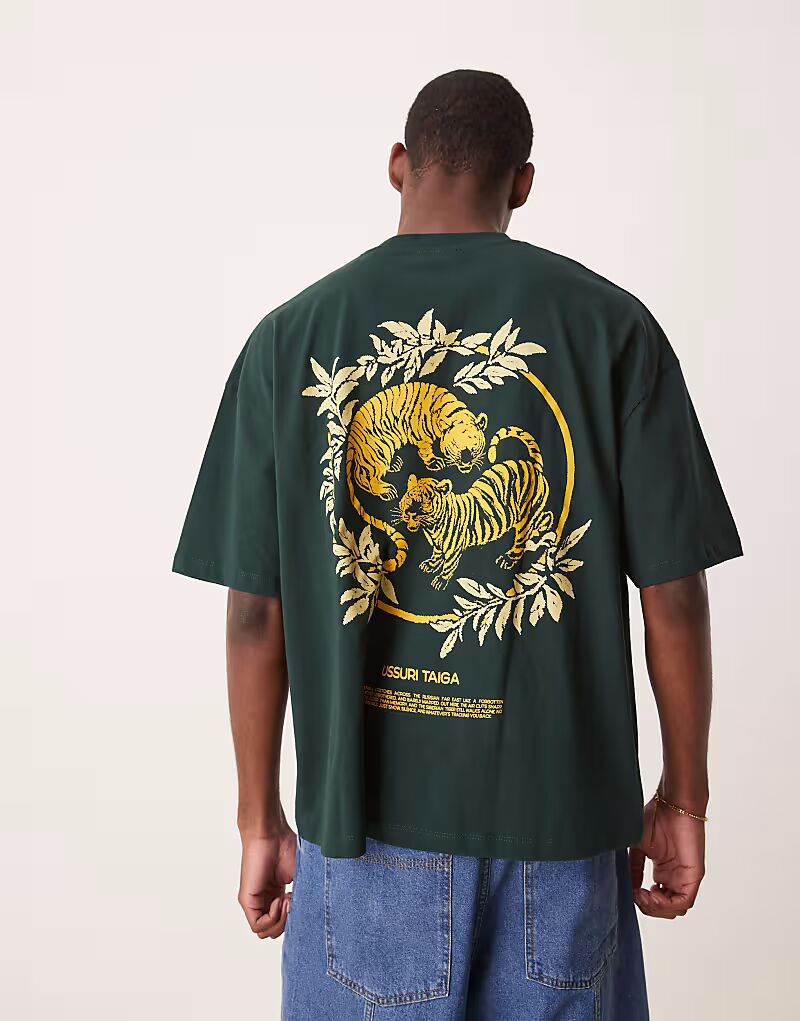 Футболка свободного кроя ASOS DESIGN с сувенирной графикой темно-зеленого цвета
Футболка свободного кроя ASOS DESIGN с сувенирной графикой темно-зеленого цвета