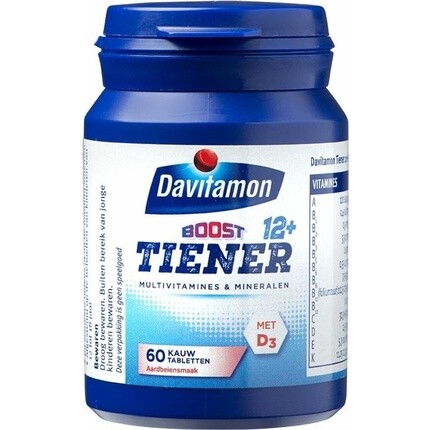 Жевательные витамины Davitamon Multi Boost 12+ — мультивитамины для детей — со вкусом клубники — 60 жевательных таблеток 
Жевательные витамины Davitamon Multi Boost 12+ — мультивитамины для детей — со вкусом клубники — 60 жевательных таблеток