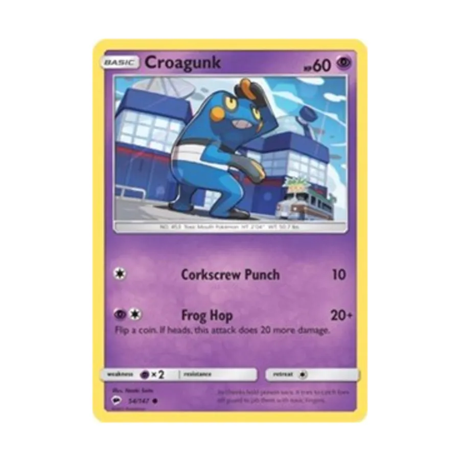 CCG Кроаганк (К) #54, Pokemon - Sun & Moon - Burning Shadows - Singles
CCG Кроаганк (К) #54, Pokemon - Sun & Moon - Burning Shadows - Singles