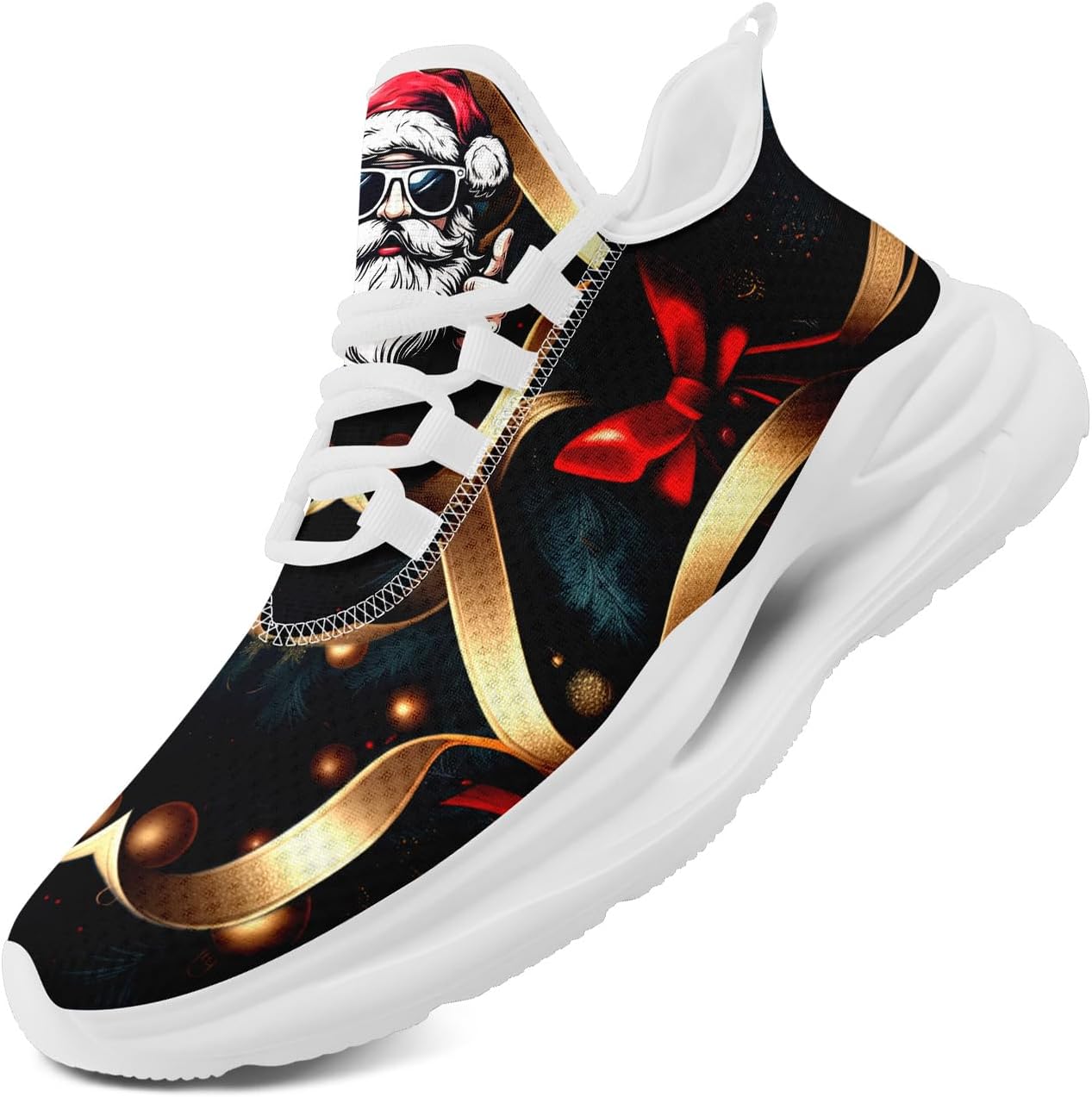 Рождественские кроссовки для мужчин и женщин - праздничный дизайн, удобные легкие теннисные кроссовки из сетки для прогулок Coolcustomize, белый/красный/золотой
Рождественские кроссовки для мужчин и женщин - праздничный дизайн, удобные легкие теннисные кроссовки из сетки для прогулок Coolcustomize, белый/красный/золотой
