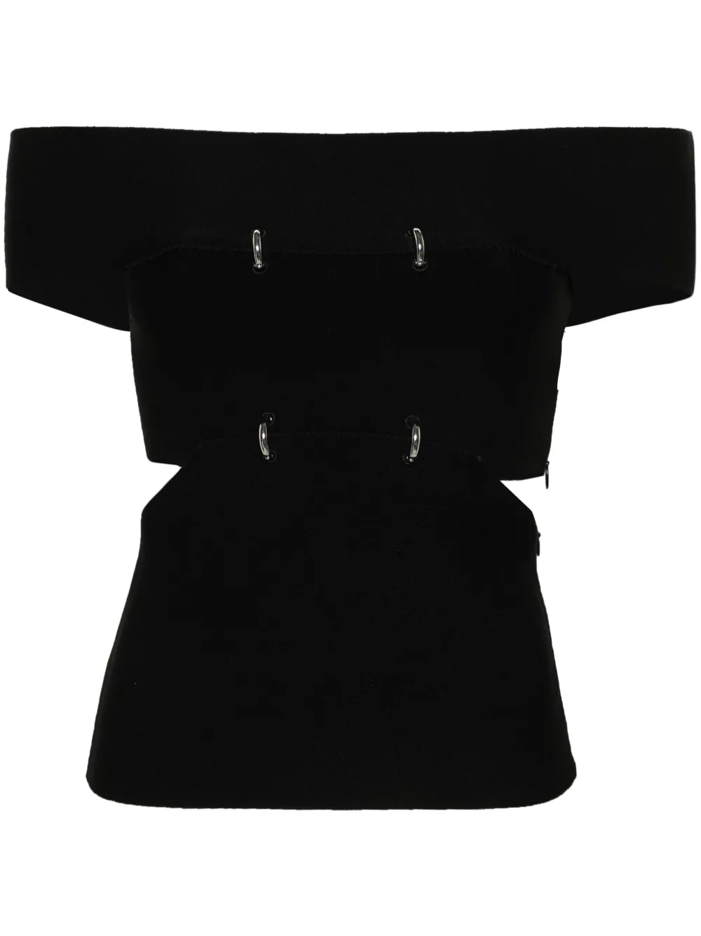 Топ с открытыми плечами Alexander McQueen, черный
Топ с открытыми плечами Alexander McQueen, черный