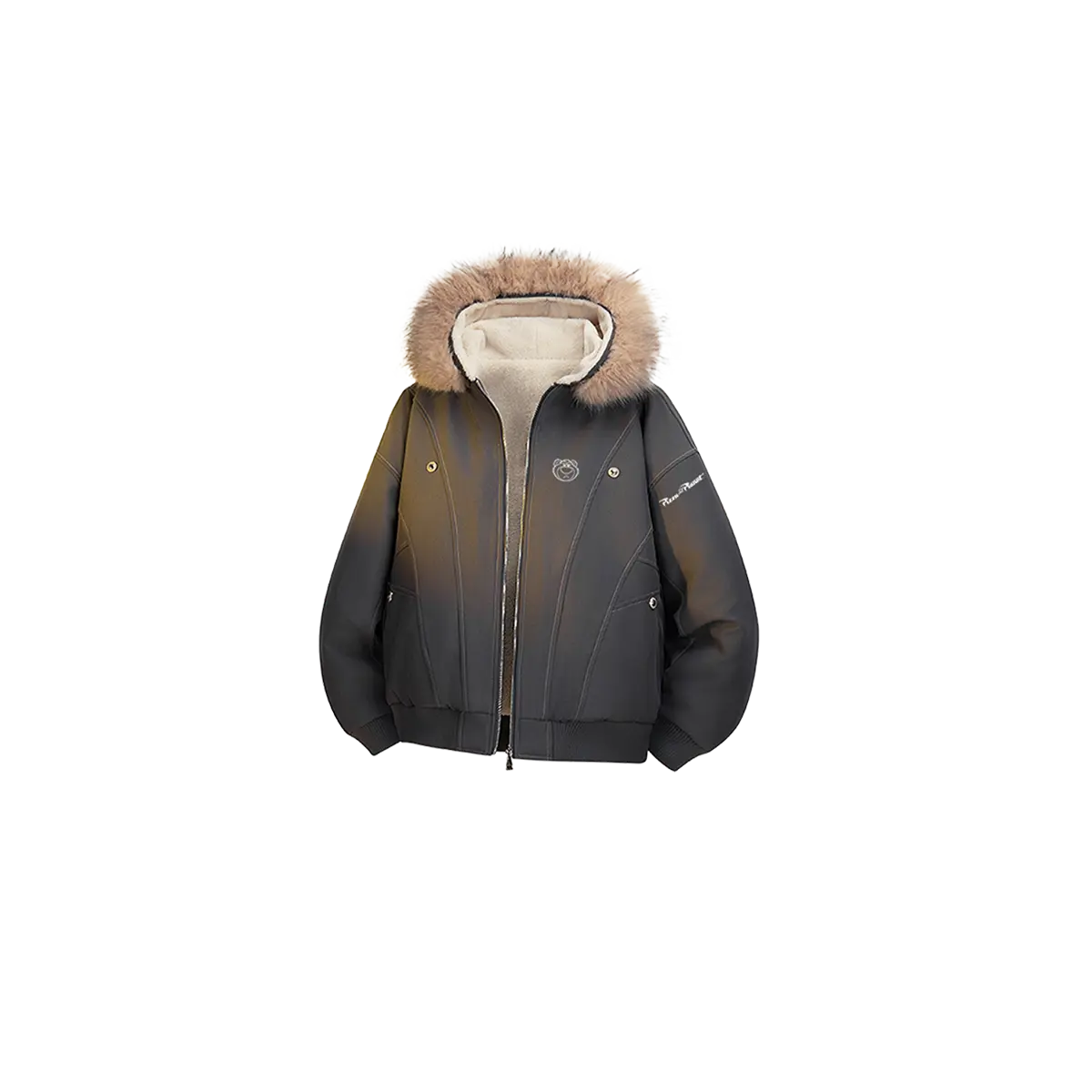 Пуховик женский с меховым воротником утепленный Disney, темно серый
Пуховик женский с меховым воротником утепленный Disney, темно серый