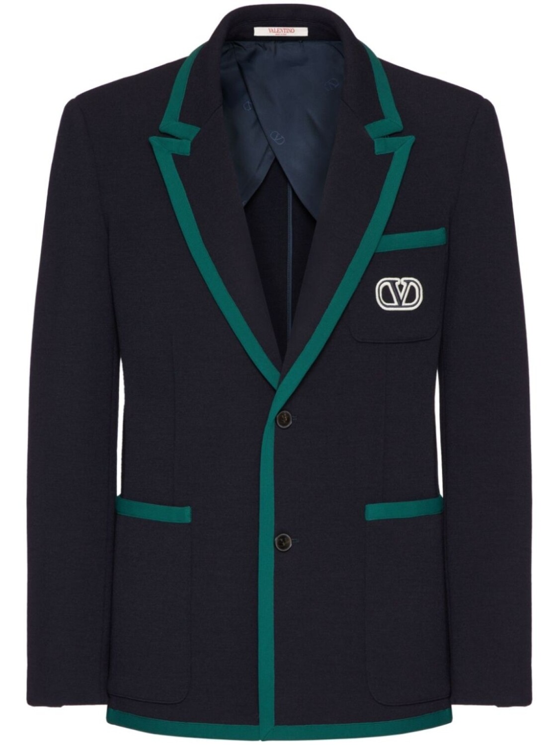 Valentino Garavani однобортный блейзер с логотипом VLogo Signature, синий
Valentino Garavani однобортный блейзер с логотипом VLogo Signature, синий