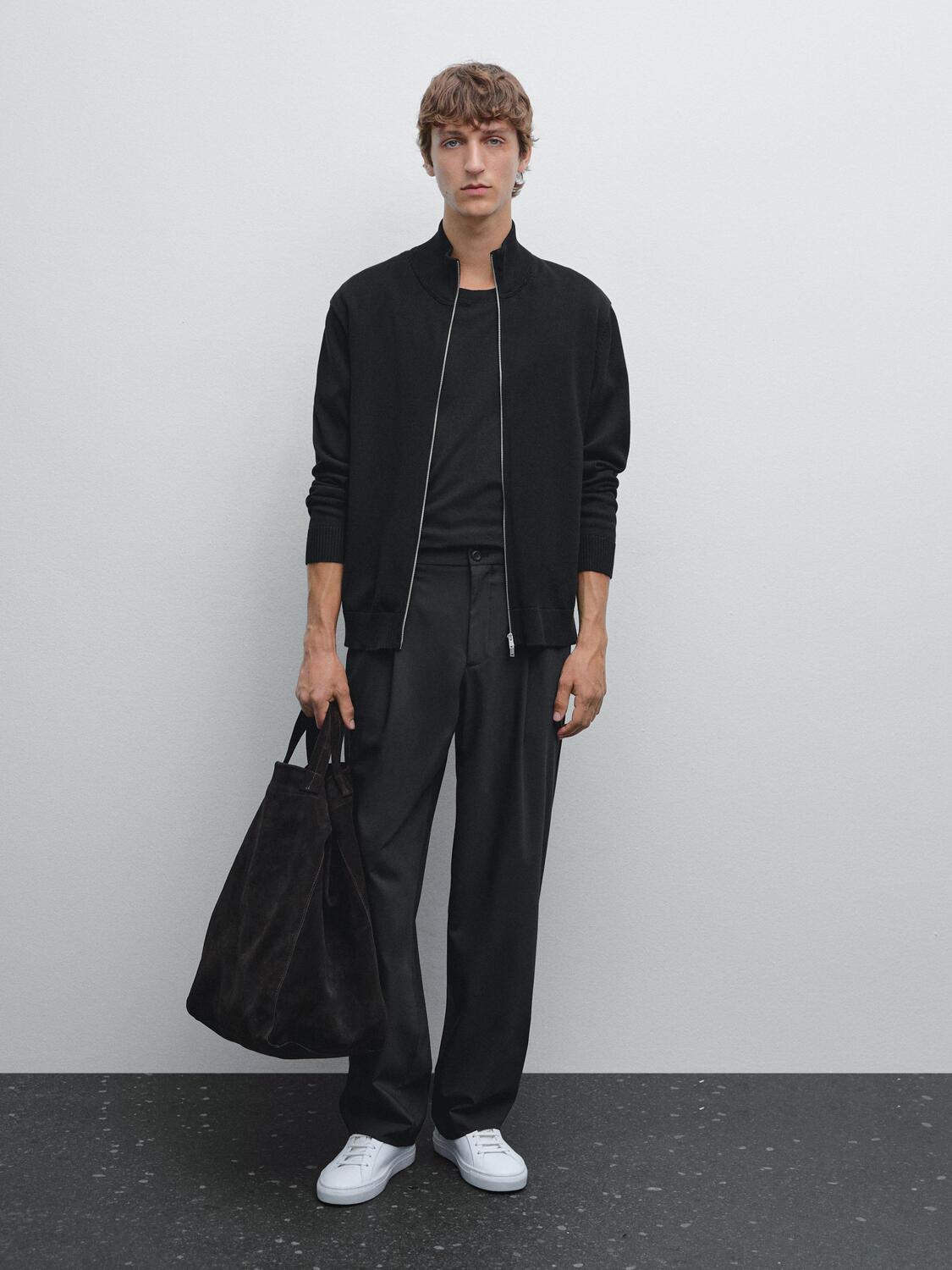 Кардиган на молнии из 100% хлопка Massimo Dutti, черный
Кардиган на молнии из 100% хлопка Massimo Dutti, черный