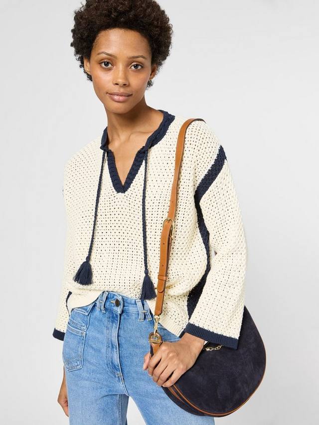 Вязаный джемпер jorja color block Gerard Darel, экрю 
Вязаный джемпер jorja color block Gerard Darel, экрю