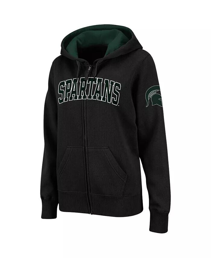 Женская толстовка с капюшоном Michigan State Spartans с арочным именем и застежкой-молнией Colosseum, черный 
Женская толстовка с капюшоном Michigan State Spartans с арочным именем и застежкой-молнией Colosseum, черный