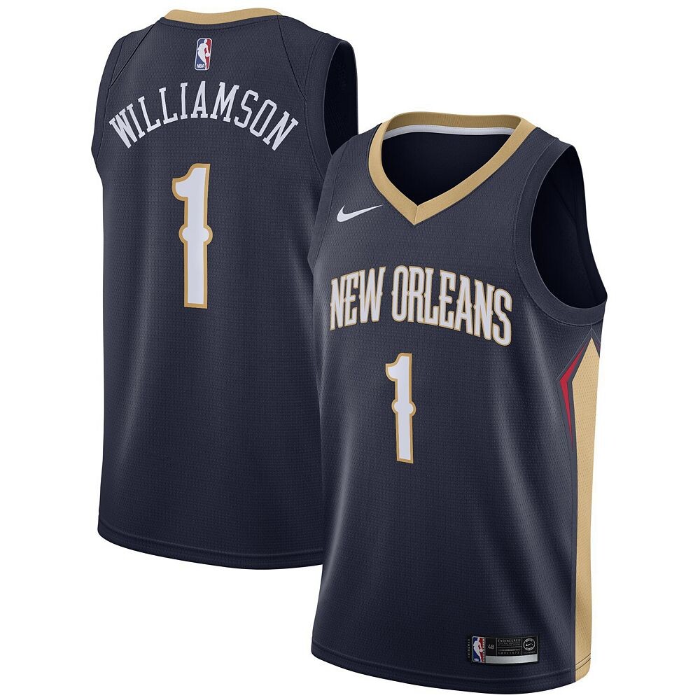 Мужская футболка Nike Zion Williamson Navy New Orleans Pelicans драфта НБА 2019 года, выбранная в первом раунде Swingman — Icon Edition, цвет Nor Navy
Мужская футболка Nike Zion Williamson Navy New Orleans Pelicans драфта НБА 2019 года, выбранная в первом раунде Swingman — Icon Edition, цвет Nor Navy