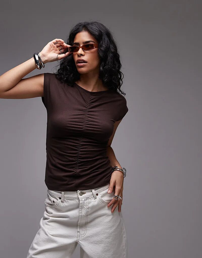 Футболка ARKET из хлопка с высоким содержанием хлопка и присборенными швами, коричневого цвета
Футболка ARKET из хлопка с высоким содержанием хлопка и присборенными швами, коричневого цвета