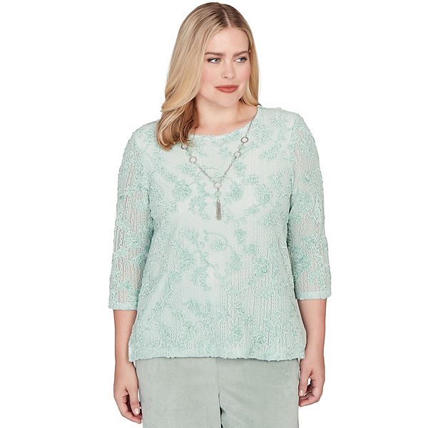 Женский топ с цветочным принтом из вельвета и сетки с вышивкой Alfred Dunner
Женский топ с цветочным принтом из вельвета и сетки с вышивкой Alfred Dunner