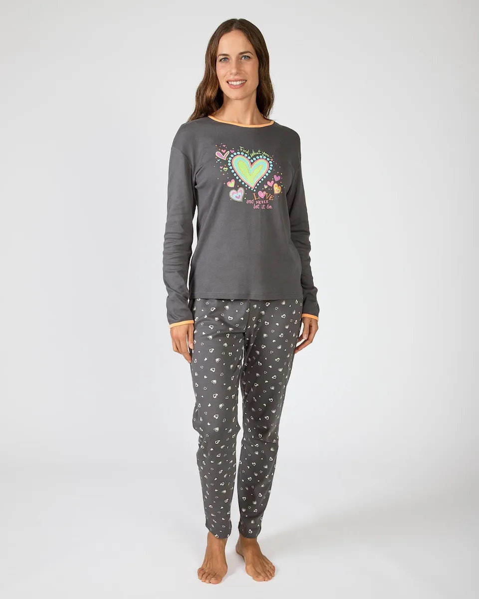 Женская длинная пижама из хлопкового трикотажа с принтом Massana, серый/белый
Женская длинная пижама из хлопкового трикотажа с принтом Massana, серый/белый