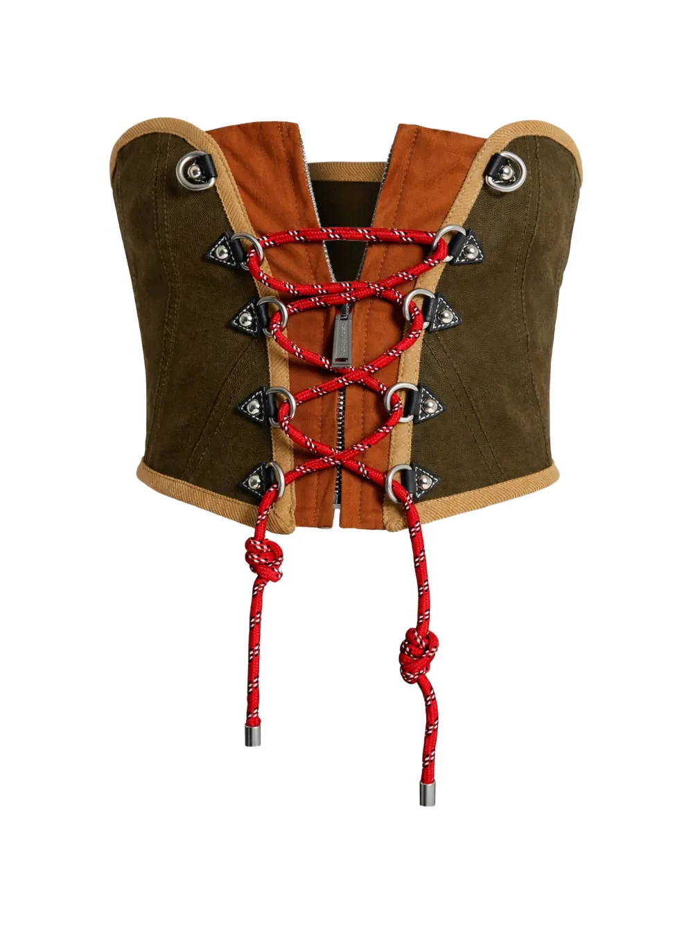 Топ на молнии со шнуровкой Dsquared2, зеленый
Топ на молнии со шнуровкой Dsquared2, зеленый