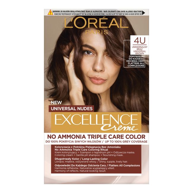 L'Oreal Excellence Creme Универсальная краска для волос Nudes L'oreal Paris, цвет 4u
L'Oreal Excellence Creme Универсальная краска для волос Nudes L'oreal Paris, цвет 4u
