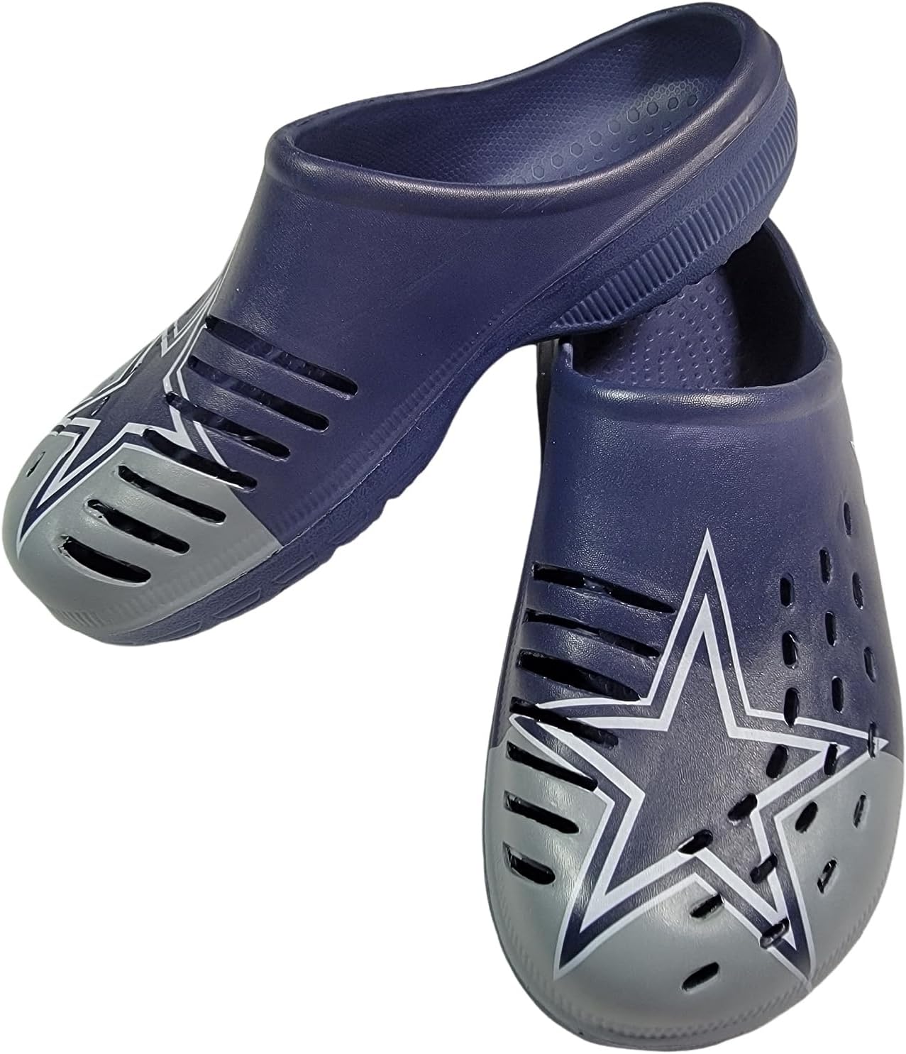 Мужские сабо FOCO NFL с крупным логотипом команды, удобные водонепроницаемые слипоны, Dallas Cowboys
Мужские сабо FOCO NFL с крупным логотипом команды, удобные водонепроницаемые слипоны, Dallas Cowboys