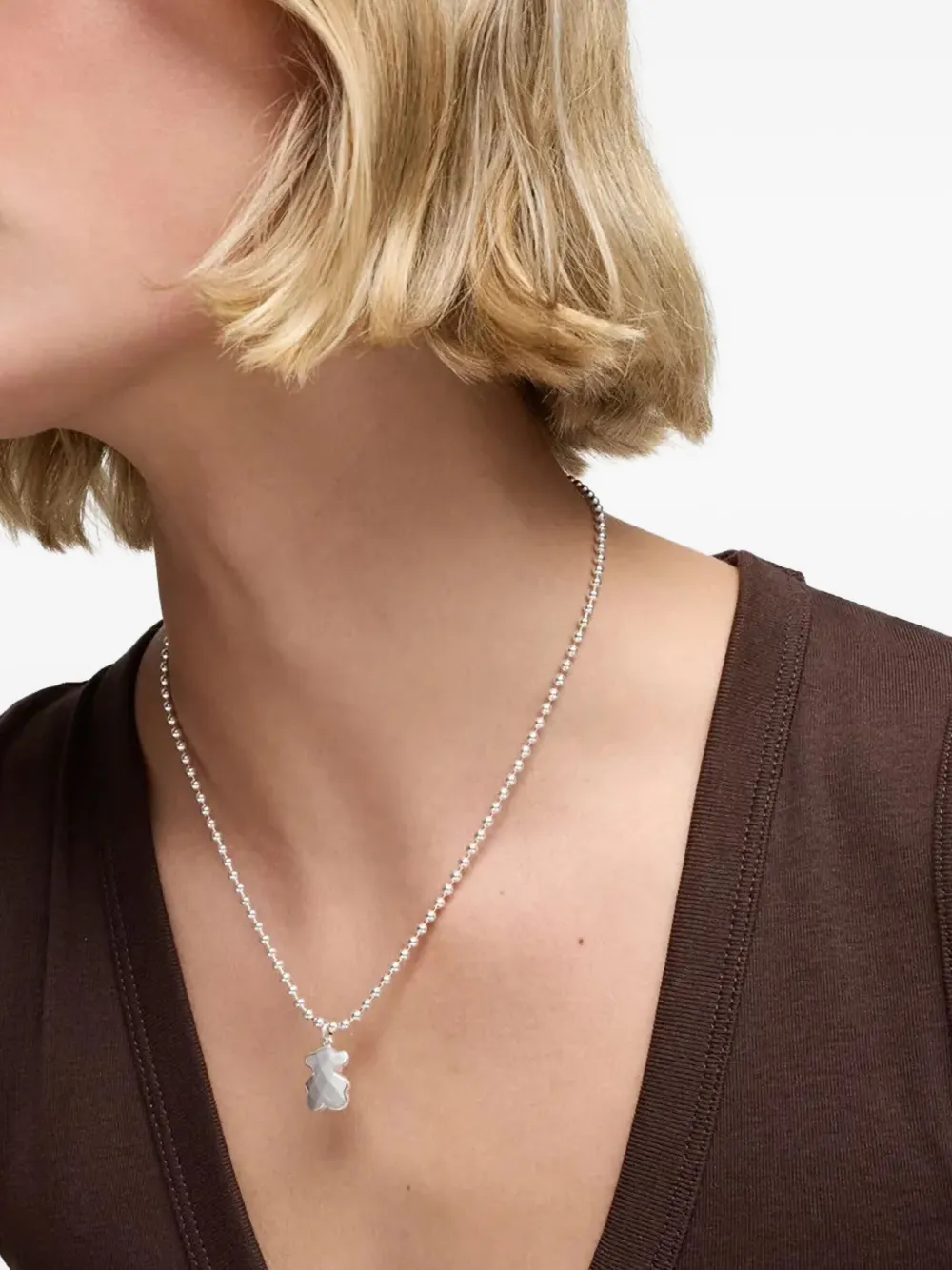 Ожерелье с кулоном в виде гранёного медведя Tous, серебристый
Ожерелье с кулоном в виде гранёного медведя Tous, серебристый