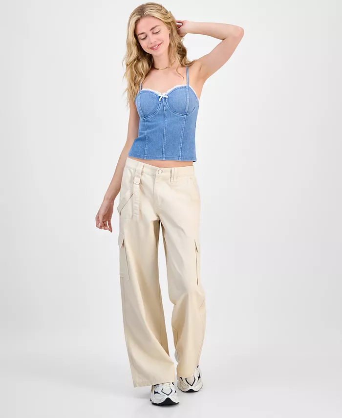 Юношеские широкие брюки-карго с ремешками Celebrity Pink, коричневый/бежевый 
Юношеские широкие брюки-карго с ремешками Celebrity Pink, коричневый/бежевый