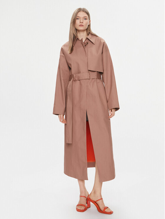 Пальто из линя свободного кроя Calvin Klein, бежевый
Пальто из линя свободного кроя Calvin Klein, бежевый