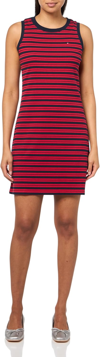 Женское платье-майка без рукавов Tommy Hilfiger Chatham из трикотажа в рубчик, Sky Captain/Scarlet
Женское платье-майка без рукавов Tommy Hilfiger Chatham из трикотажа в рубчик, Sky Captain/Scarlet