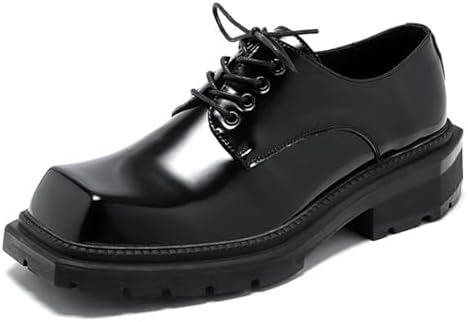 Мужские кожаные оксфорды на платформе с квадратным носком, шнуровкой и толстой подошвой, деловые офисные туфли, повседневные, с нескользящей подошвой и низким блочным каблуком Zlnmld, черный
Мужские кожаные оксфорды на платформе с квадратным носком, шнуровкой и толстой подошвой, деловые офисные туфли, повседневные, с нескользящей подошвой и низким блочным каблуком Zlnmld, черный